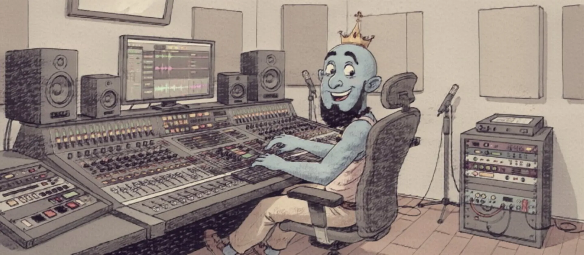 MixGenie genie-character illustration